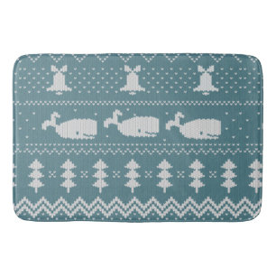 kerstkeuken van brei- en patroonwalvis badmat