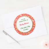 Kerstkeuken van Rode Poinsettia Baksticker Ronde Sticker (Envelop)