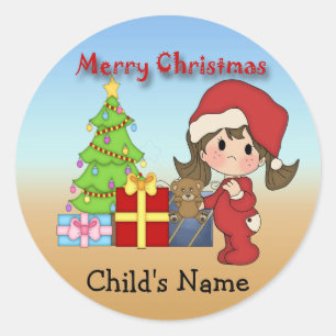 kerstkeuken voor meisjes ronde sticker