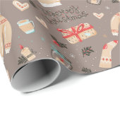 Kerstkeuken Winter Cadeaupapier (Rol Hoek)