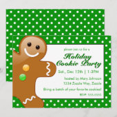 kerstkeukenbrood Man Groene/Witte pooldots Kaart (Voorkant / Achterkant)