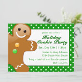 kerstkeukenbrood Man Groene/Witte pooldots Kaart (Staand voorkant)