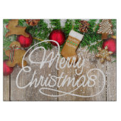 kerstkeukenglazen snijplank (Voorkant)