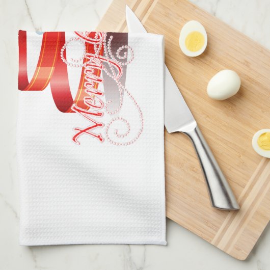 kerstkeukenhanddoek 16 x 24 inch theedoek (Quarter Fold)