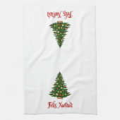 kerstkeukenhanddoek Feliz Navidad Tree Theedoek (Verticaal)