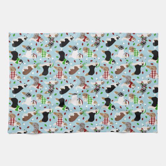 Kerstkeukenhanddoek in Shepherd Kitchen Theedoek (Horizontaal)