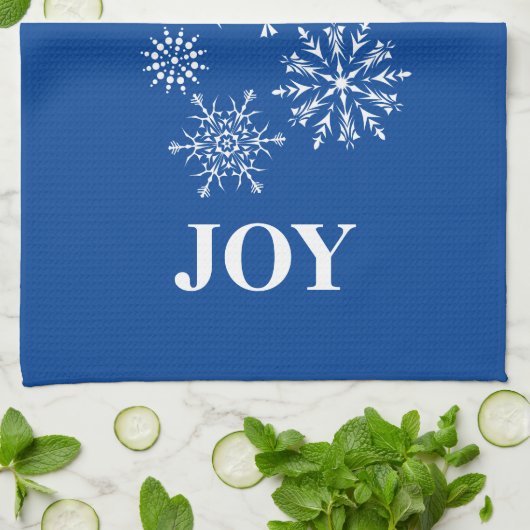 Kerstkeukenhanddoek Joy Snowflakes Theedoek (Gevouwen)