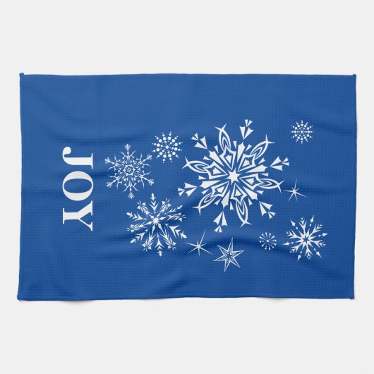 Kerstkeukenhanddoek Joy Snowflakes Theedoek (Horizontaal)
