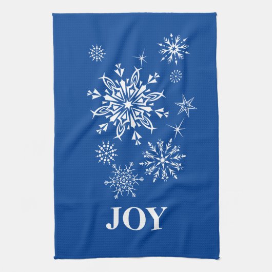 Kerstkeukenhanddoek Joy Snowflakes Theedoek (Verticaal)