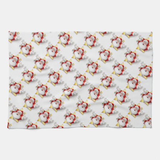 Kerstkeukenhanddoek/kerstman Theedoek (Horizontaal)