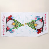 Kerstkeukenhanddoek met cadeau strandlaken (Voorkant)