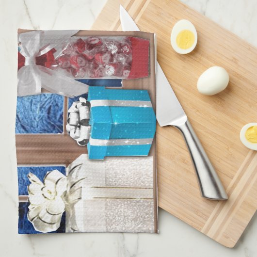 kerstkeukenhanddoek theedoek (Quarter Fold)