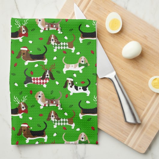 kerstkeukenhanddoek theedoek (Quarter Fold)