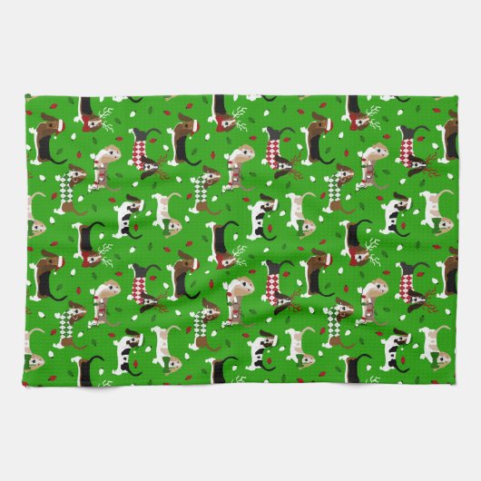 kerstkeukenhanddoek theedoek (Horizontaal)