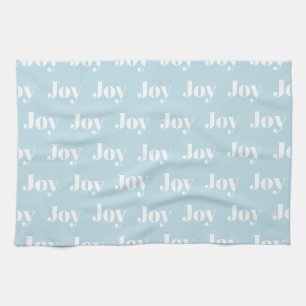 Kerstkeukenhanddoeken Blauw met Vrolijkheid Theedoek