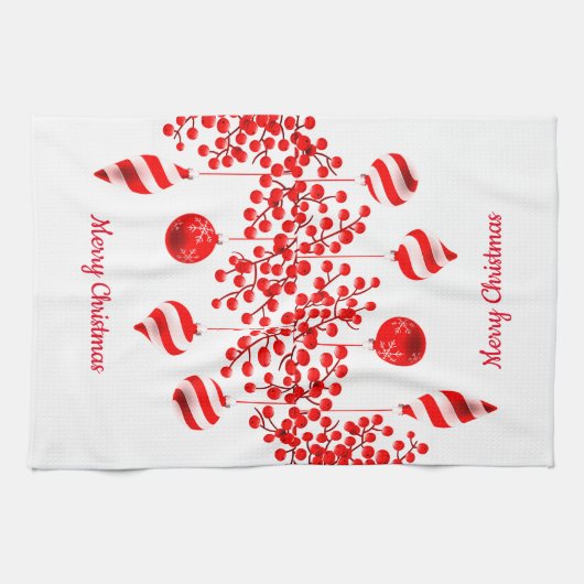 Kerstkeukenhanddoeken, kerstversieringen theedoek (Horizontaal)