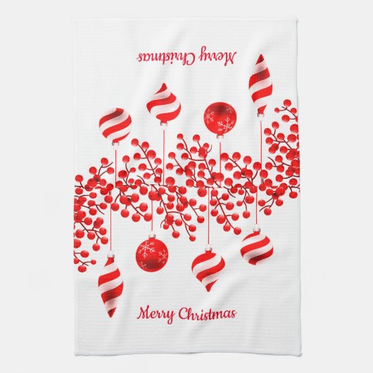 Kerstkeukenhanddoeken, kerstversieringen theedoek (Verticaal)