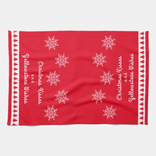 kerstkeukenHanddoeken met geelsteen Theedoek (Horizontaal)