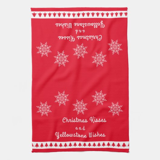 kerstkeukenHanddoeken met geelsteen Theedoek (Verticaal)