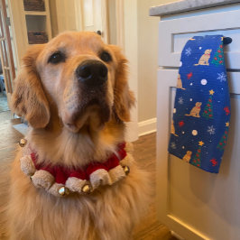 Kerstkeukenhanddoeken voor de kust van Dog Theedoek
