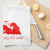Kerstkeukenhanddoekje Wake me als kerstman Theedoek (Quarter Fold)