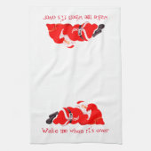 Kerstkeukenhanddoekje Wake me als kerstman Theedoek (Verticaal)