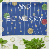 Kerstkeukenhanddoekjes, sierplanten en sterren theedoek (Gevouwen)