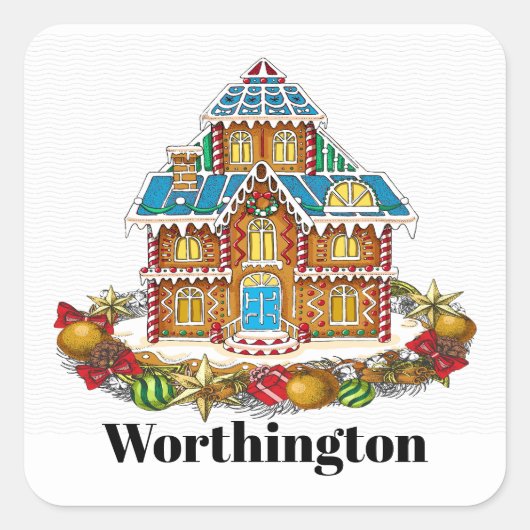 kerstkeukenhuis Sticker (Voorkant)