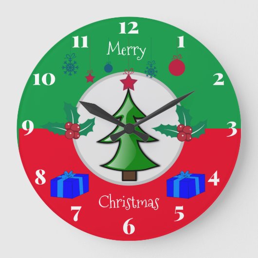 Kerstkeukenklok Grote Klok (Voorkant)