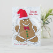 kerstkeukenman koekjessneeuwengel feestdagenkaart (Staand voorkant)