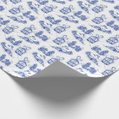 kerstkeukenpapier | blauw cadeaupapier (Hoek)