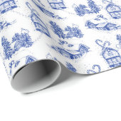 kerstkeukenpapier | blauw cadeaupapier (Rol Hoek)