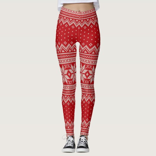 kerstkeukenpatroon - RED Leggings (Voorkant)