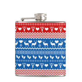 kerstkeukenrenrendiertje, sneeuwvlokken en Mittens Heupfles