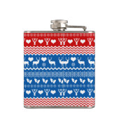 kerstkeukenrenrendiertje, sneeuwvlokken en Mittens Heupfles (Achterkant)