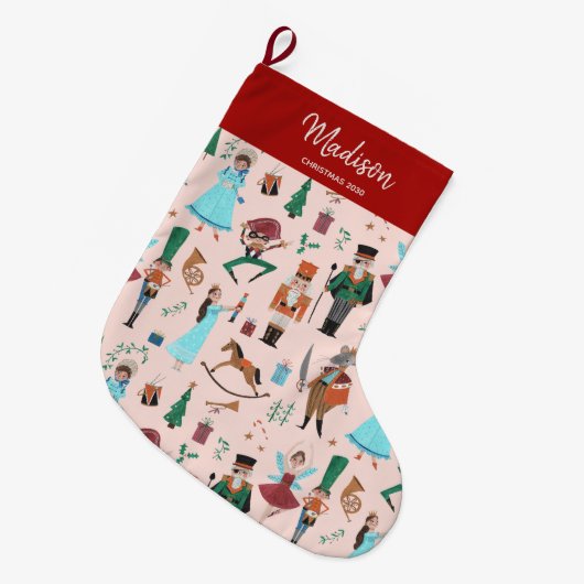 kerstkeukenroze grote kerstsok (Voorkant (Hangend))