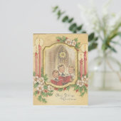 kerstkeukens met kaarsen feestdagenkaart (Staand voorkant)