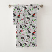 kerstkeukenset in Boston Terrier Bath Bad Handdoek (Insitu)