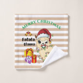 kerstkeukenset met Llama Bath Bad Handdoek (Wasdoekje)