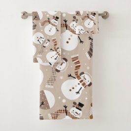 kerstkeukenset Snowman Bath Bad Handdoek