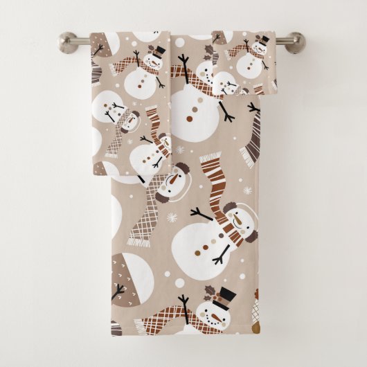 kerstkeukenset Snowman Bath Bad Handdoek (Insitu)