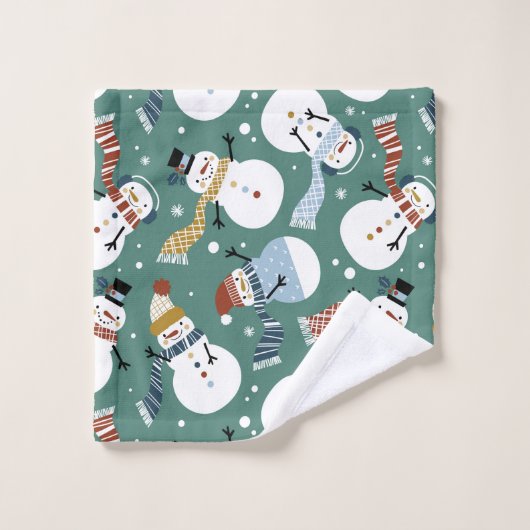 kerstkeukenset Snowman Bath Bad Handdoek (Wasdoekje)