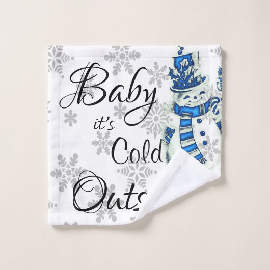 kerstkeukensets, Baby dat is koud buiten Bad Handdoek (Wasdoekje)