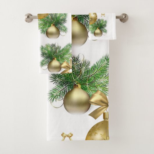 kerstkeukensets, gouden balken bad handdoek (Insitu)
