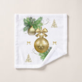 kerstkeukensets, gouden balken bad handdoek (Wasdoekje)