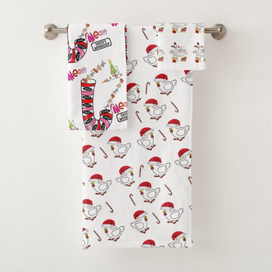 kerstkeukensets, katten, kippen, Snowman Bad Handdoek (Insitu)