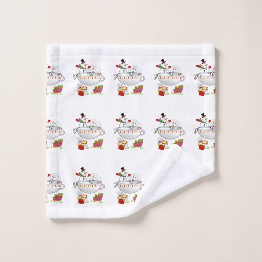 kerstkeukensets, katten, kippen, Snowman Bad Handdoek (Wasdoekje)