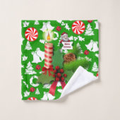 kerstkeukensets, kerstkaarsen bad handdoek (Wasdoekje)
