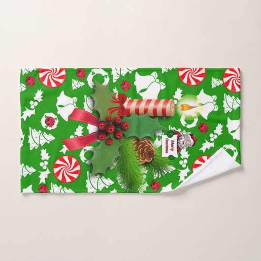 kerstkeukensets, kerstkaarsen bad handdoek (Handdoek)