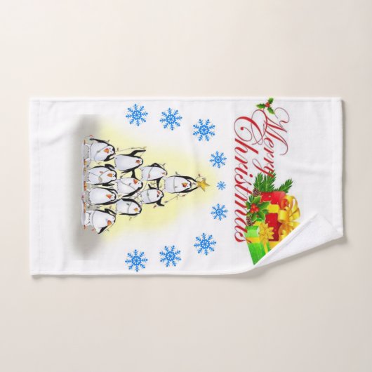 kerstkeukensets, pinguïn bad handdoek (Handdoek)